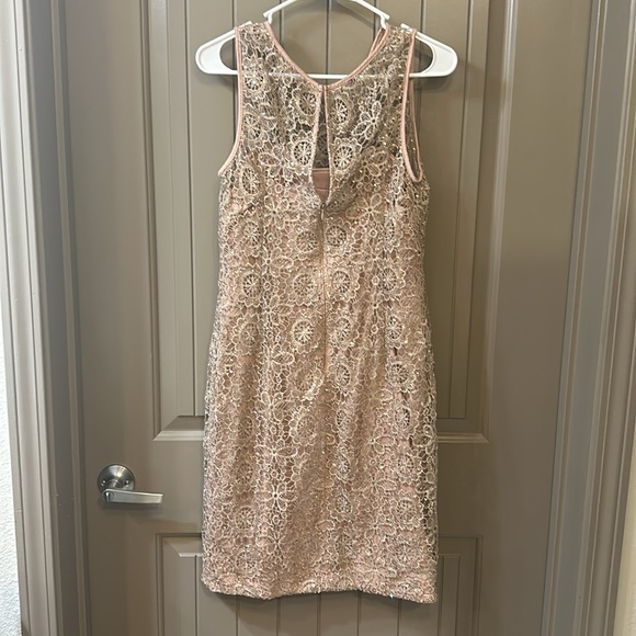 CLEARANCE Adrianna Papell Metallic Lace Sequined Dress - Picture 8 of 10